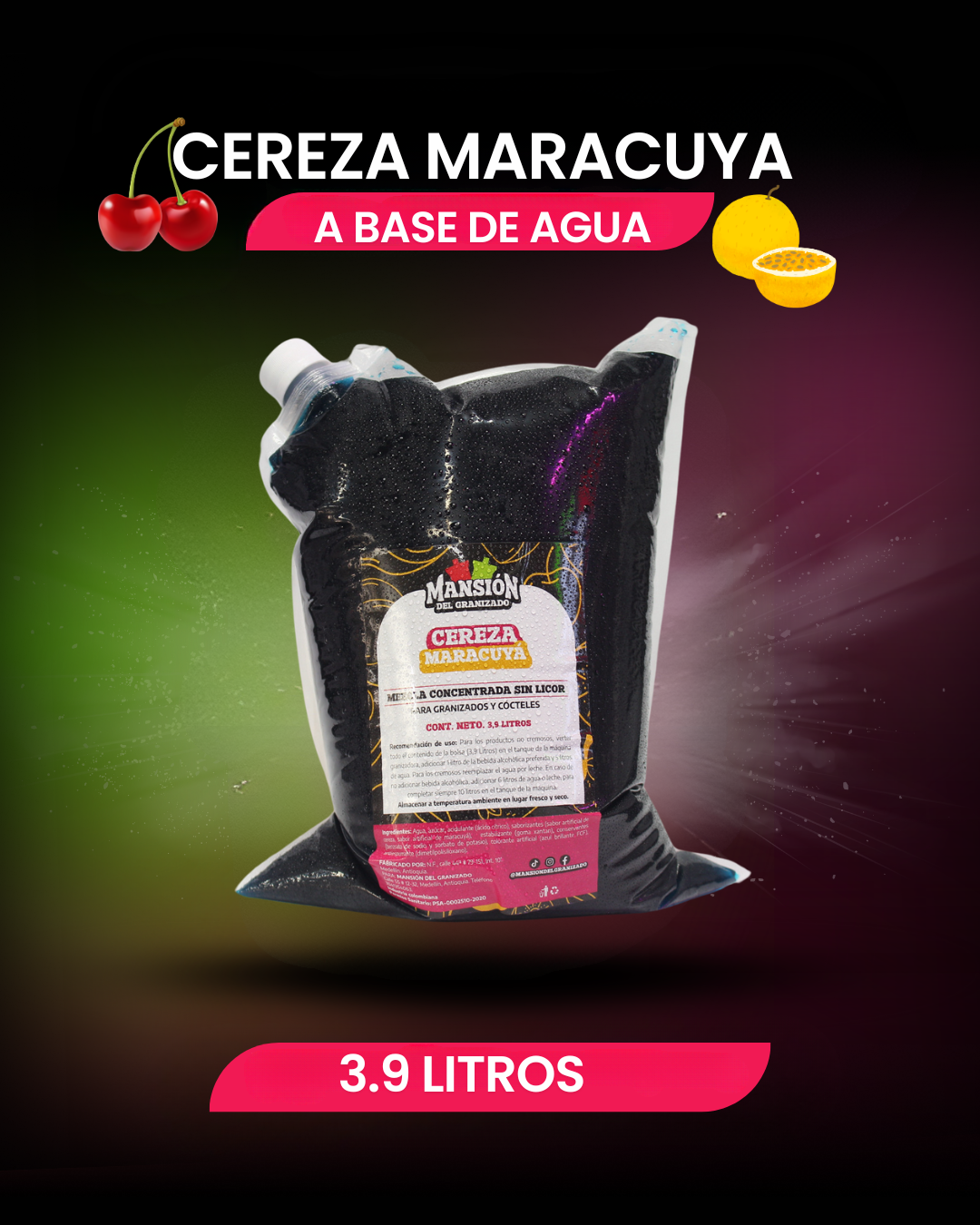Bolsa materia prima 3.9 Litros a base de agua