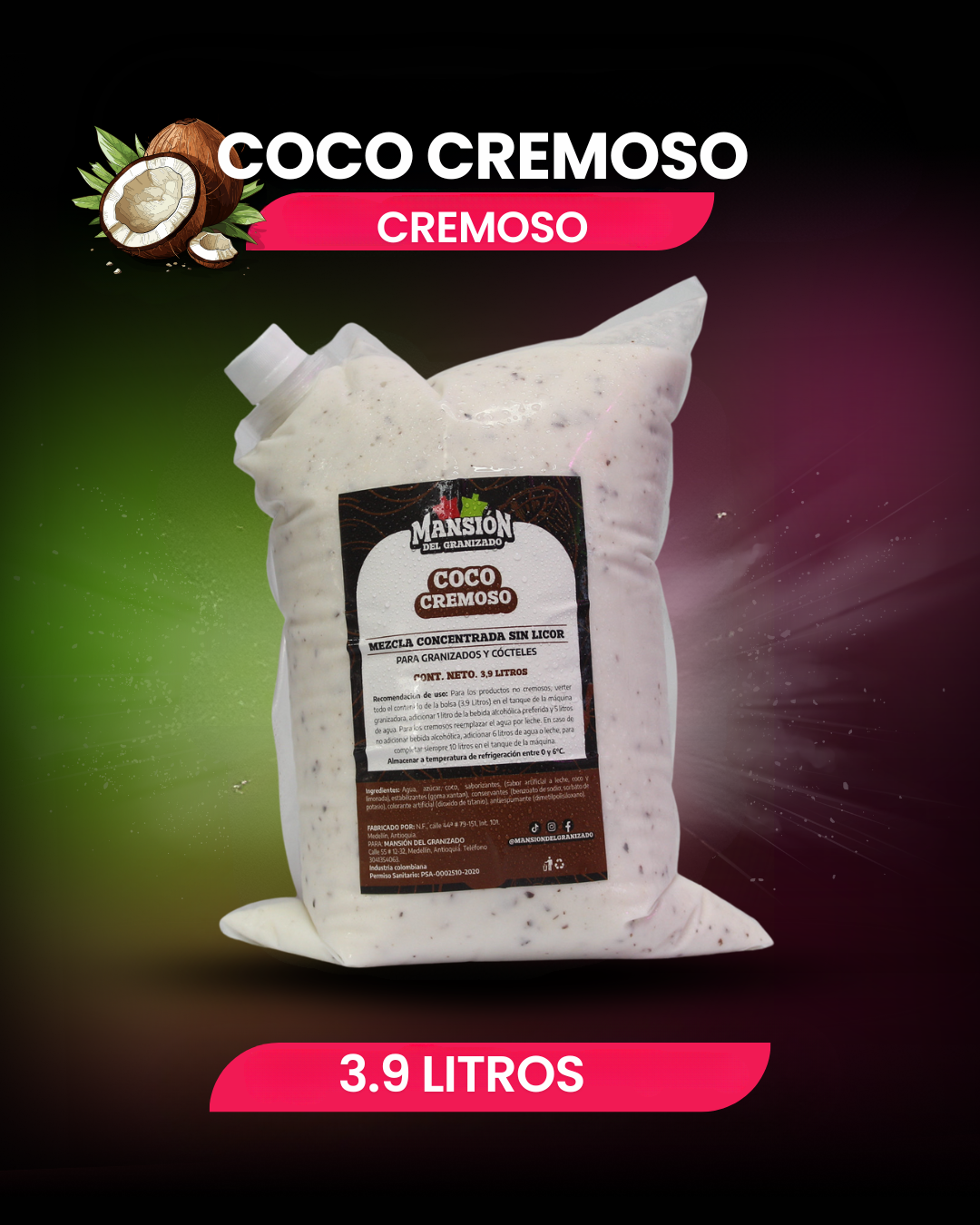 Bolsa materia prima 3.9 Litros cremosos