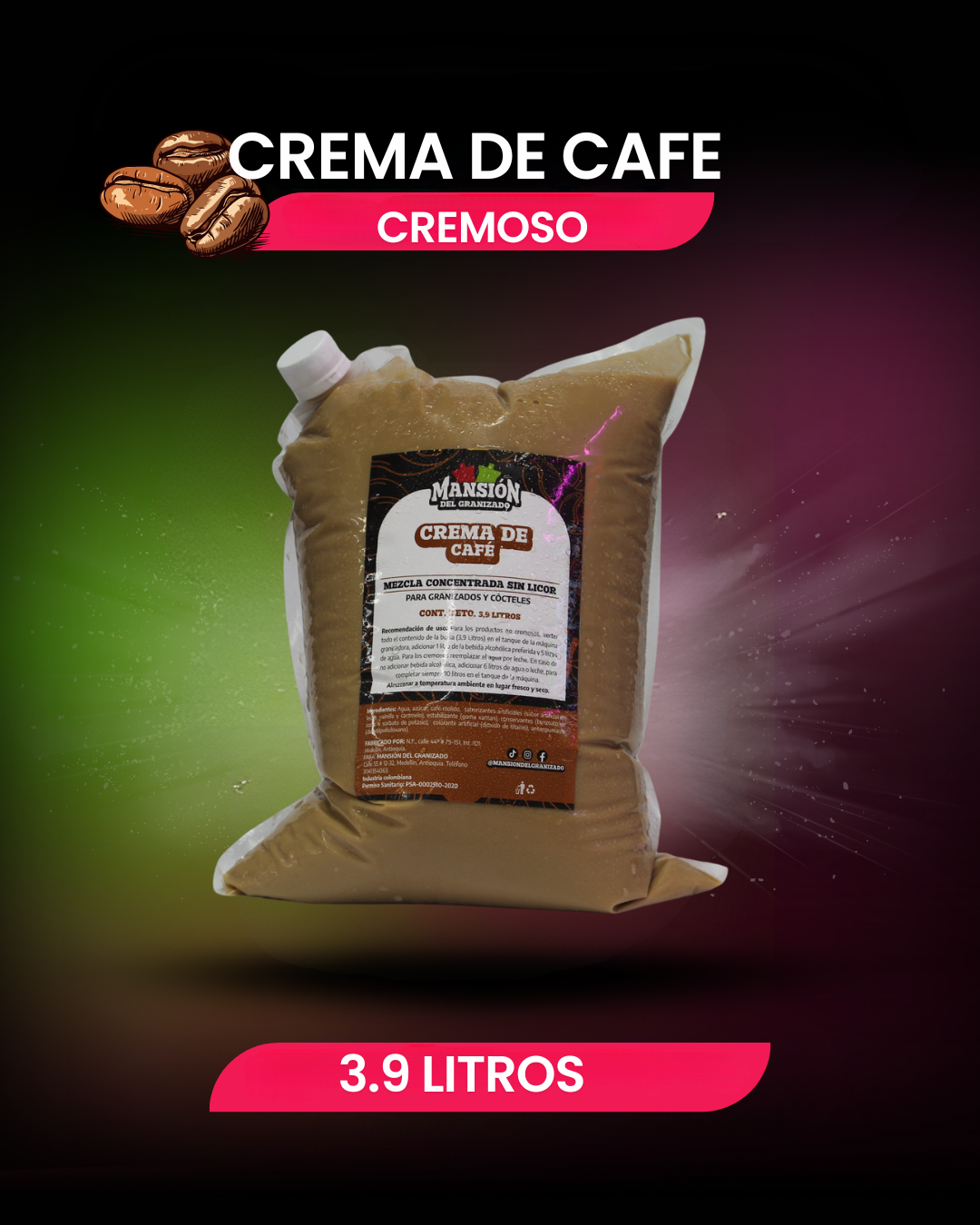 Bolsa materia prima 3.9 Litros cremosos