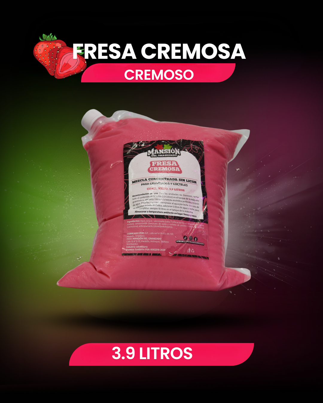 Bolsa materia prima 3.9 Litros cremosos
