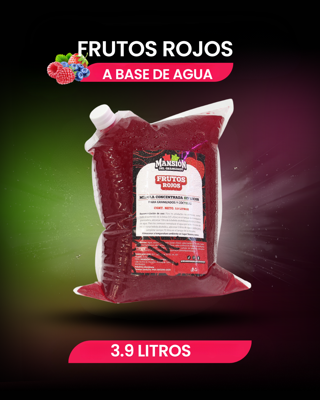 Bolsa materia prima 3.9 Litros a base de agua