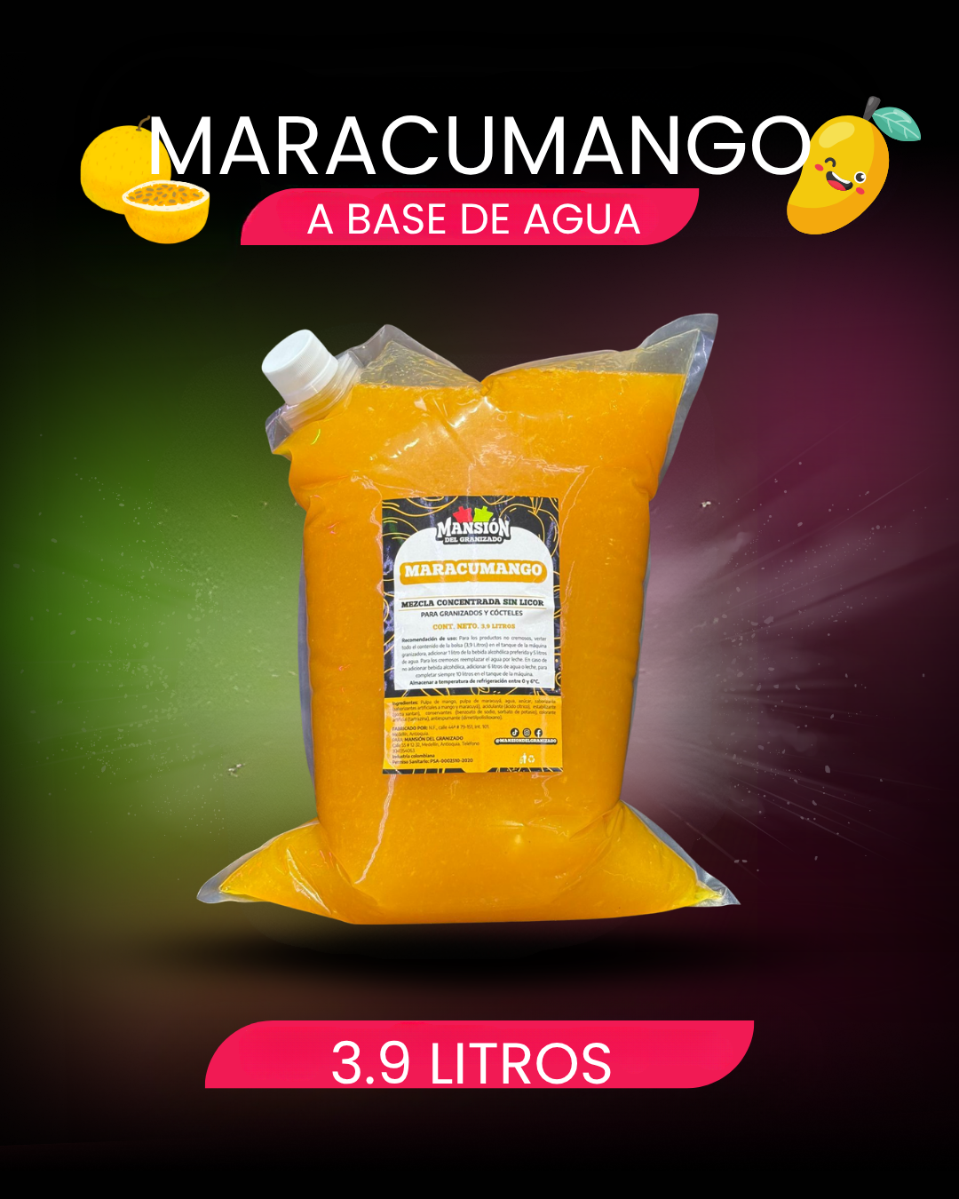 Bolsa materia prima 3.9 Litros a base de agua