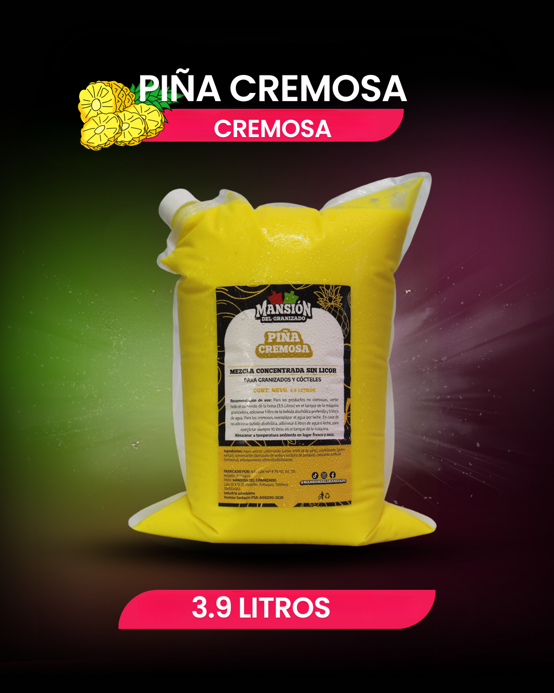 Bolsa materia prima 3.9 Litros cremosos