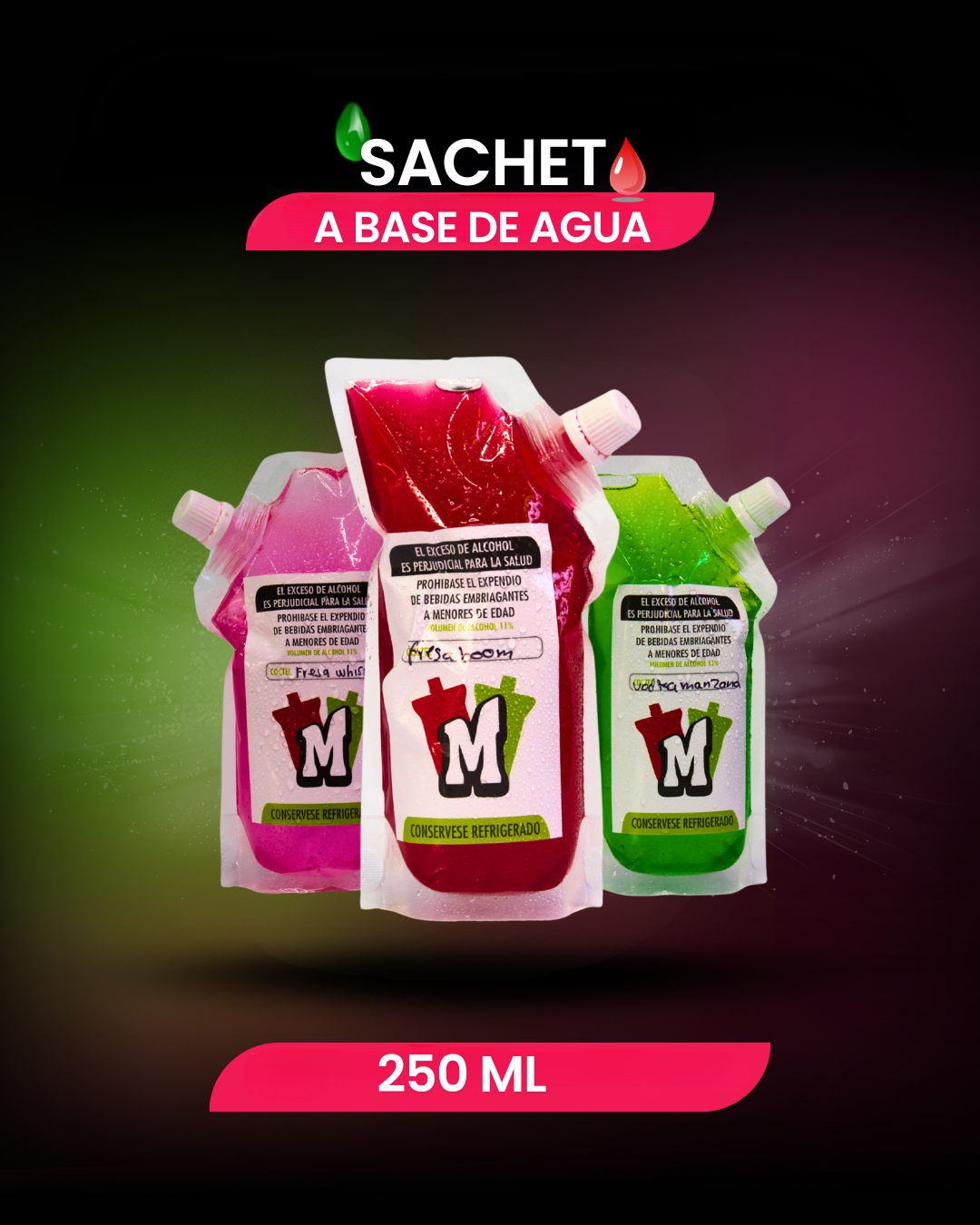 Sachet 250 ML a base de agua