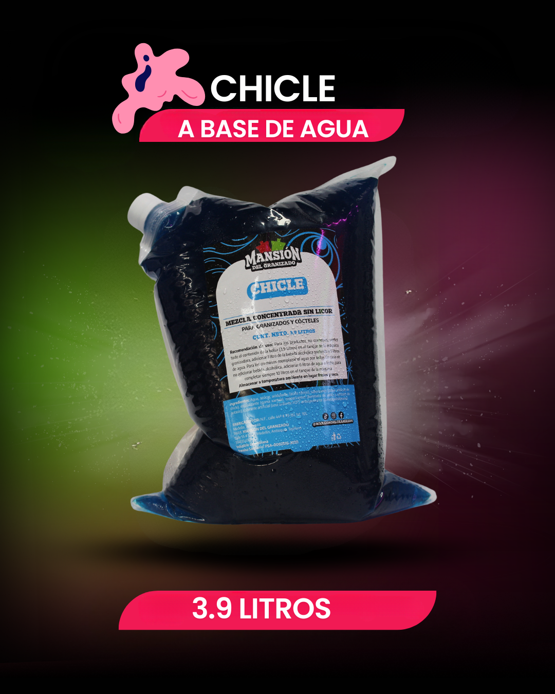Bolsa materia prima 3.9 Litros a base de agua